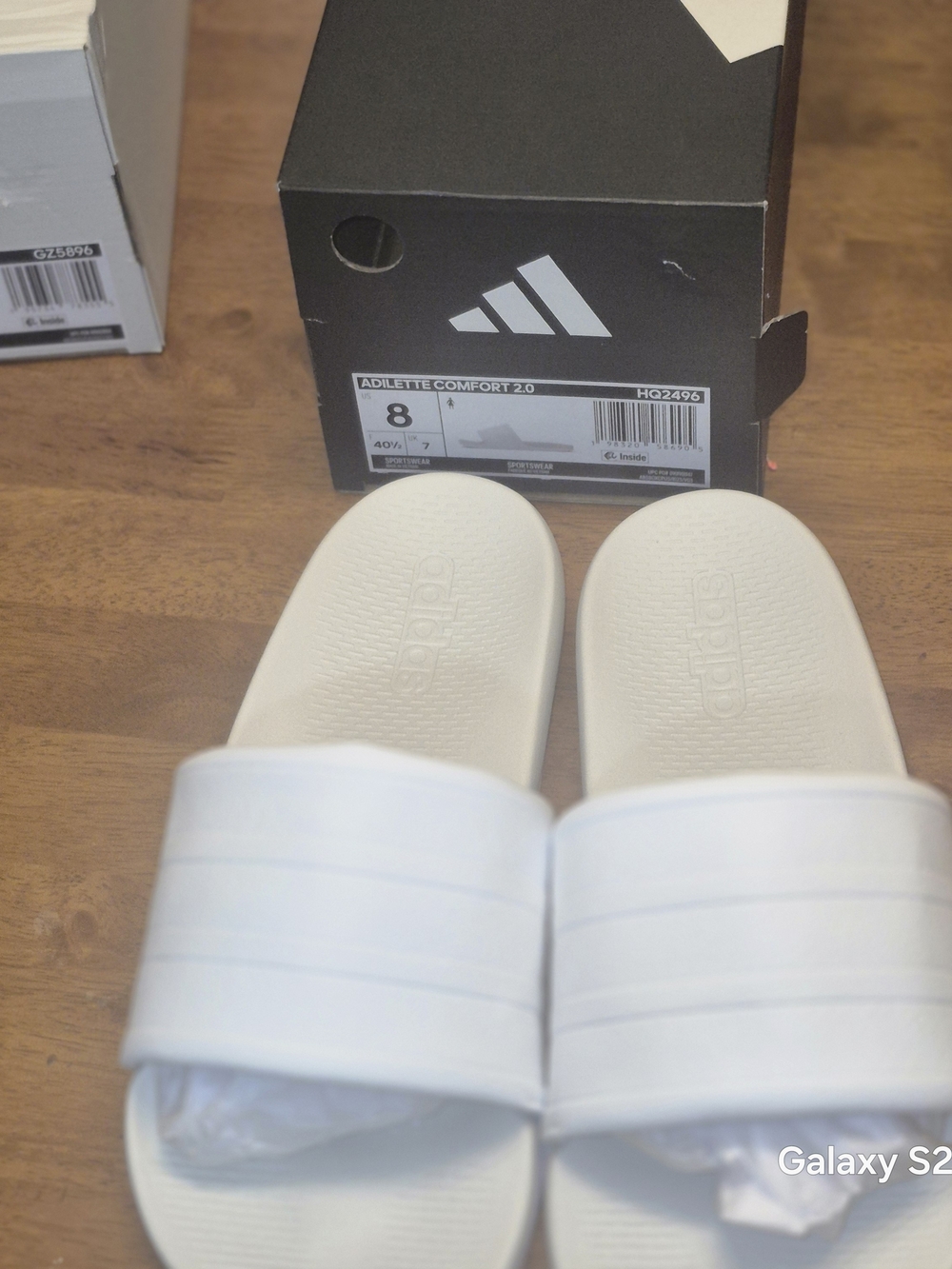 adidas White Men’s Adilette Comfort Slide Sandals